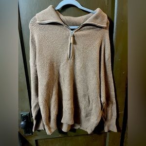 Aerie waffle quarter zip sweater